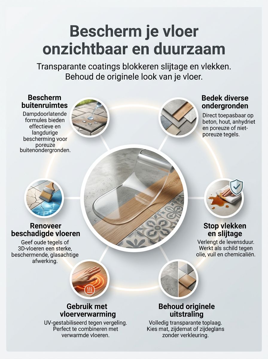 Transparante vloercoating, bescherming zonder de uitstraling van je vloer te verliezen Transparante vloercoating, bescherming zonder de uitstraling van je vloer te verliezen