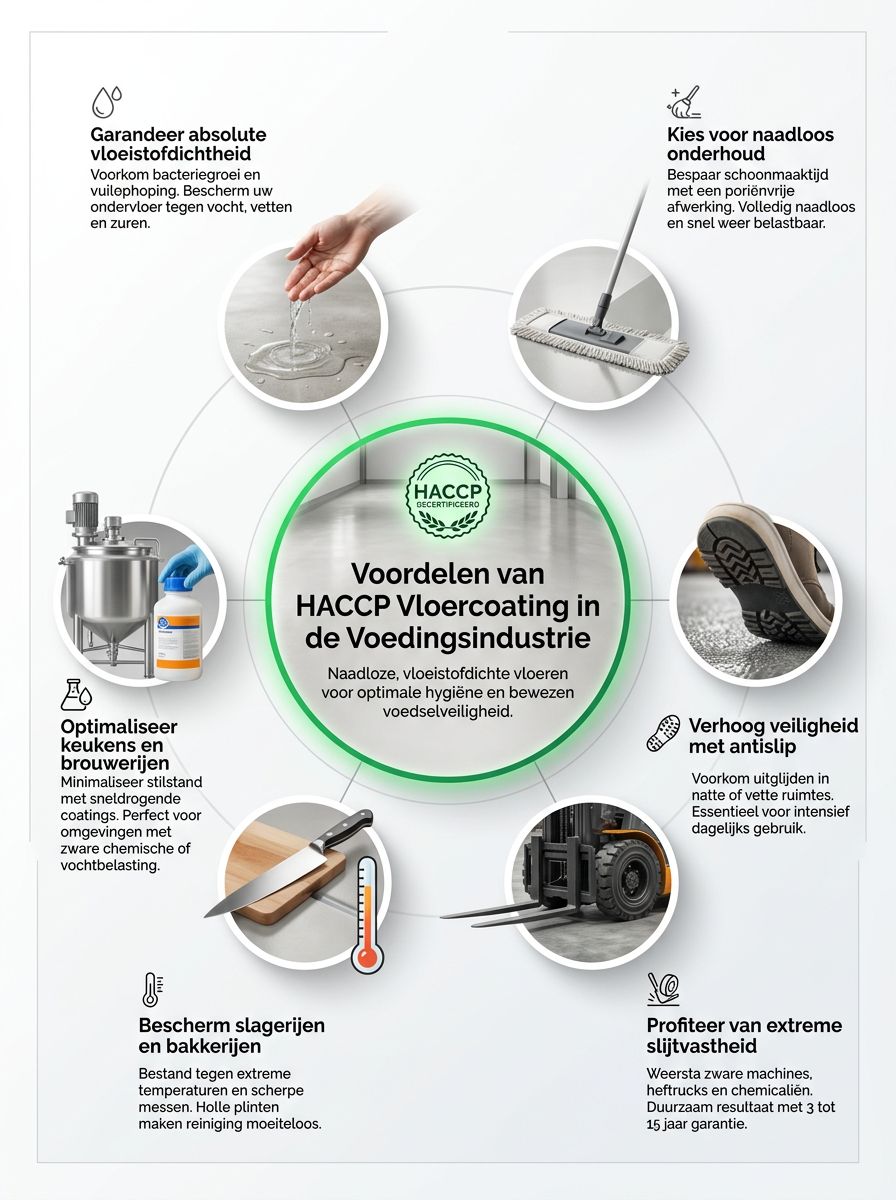 Welke voordelen biedt een HACCP vloercoating in de voedingsindustrie?